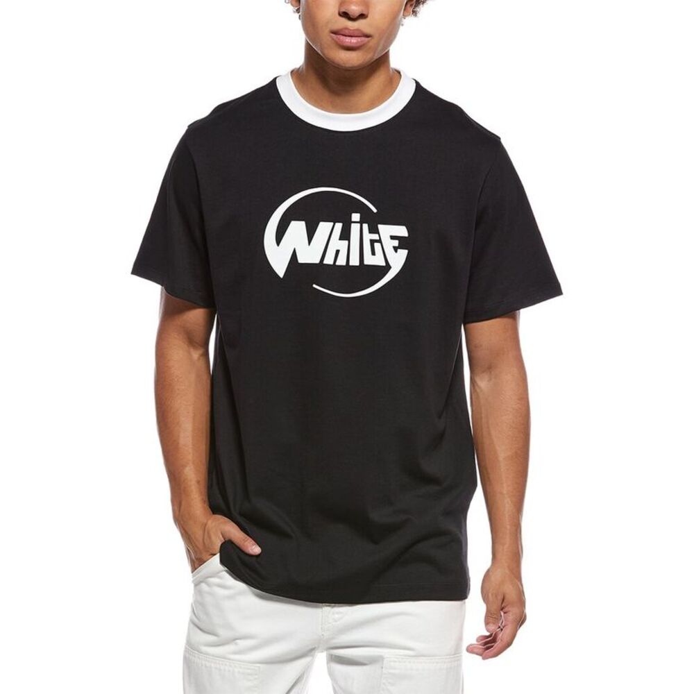Off-White™ Mens  Slim Fit Globe Logo T-Shirt, Black